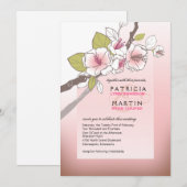 Blooming Cherry Blossom Weddenschap roze Kaart (Voorkant / Achterkant)
