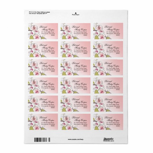 Blooming Cherry Blossoms roze Etiket (Full Sheet)
