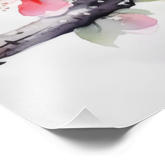 Blooming Cherry Branch Foto Afdruk (Hoek)