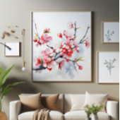 Blooming Cherry Branch Foto Afdruk