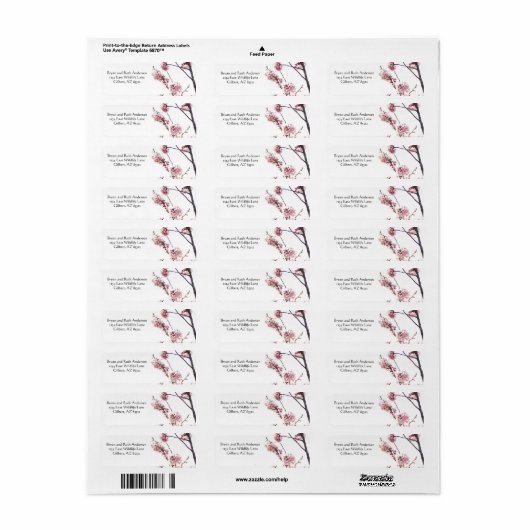 Blooming Cherry Tree Etiket (Full Sheet)