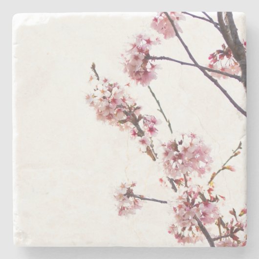 Blooming Cherry Tree Stenen Onderzetter (Voorkant)