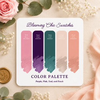 Blooming Chic • Bruidsboeket Kleurenpaletkaart Kaart