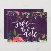 Blooming Chic Color Editable Wedding Sla de datum  Aankondigingskaart (Voorkant / Achterkant)