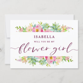 Blooming Chic Floral Bloemenmeisje Voorstel Kaart