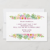 Blooming Chic Floral Bloemenmeisje Voorstel Kaart (Achterkant)