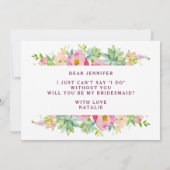 Blooming Chic Floral Bridesmaid proposal Kaart (Achterkant)