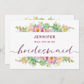 Blooming Chic Floral Bridesmaid proposal Kaart (Voorkant / Achterkant)