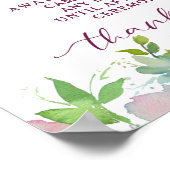 Blooming Chic Floral Unplugged Wedding Table Sign Poster (Hoek)