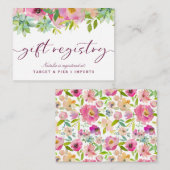 Blooming Chic Floral Vrijgezellenfeest Gift Regist Informatiekaartje (Voorkant / Achterkant)