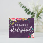 Blooming Chic Floral wordt mijn bruidsmeisje Kaart (Staand voorkant)