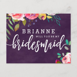 Blooming Chic Floral wordt mijn bruidsmeisje Kaart