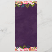 Blooming Chique Kleur Bewerkbaar Bruiloft Menu (Achterkant)