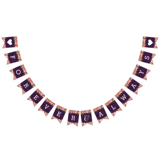 Blooming Chique Kleur Bewerkbaar Bruiloft Voor alt Vlaggetjes (Alle)