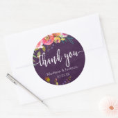 Blooming Chique Kleur Bewerkbare Bruiloft Favor Ronde Sticker (Envelop)
