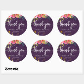 Blooming Chique Kleur Bewerkbare Bruiloft Favor Ronde Sticker (Vel)