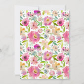 Blooming Chique Roze Brunch & Bubbly Vrijgezellenf Kaart (Achterkant)