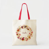 Blooming Circle | Pers gedrukte bloemkunst van S. Tote Bag (Voorkant)