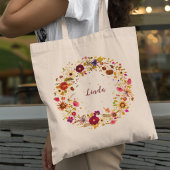 Blooming Circle | Pers gedrukte bloemkunst van S. Tote Bag