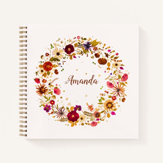 Blooming Circle | Persbloemkunst van S. Frigui Notitieboek (Voorkant)