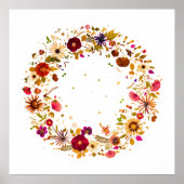 Blooming Circle | Persbloemkunst van S. Frigui Poster (Voorkant)