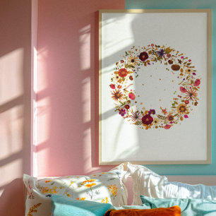 Blooming Circle   Persbloemkunst van S. Frigui Poster