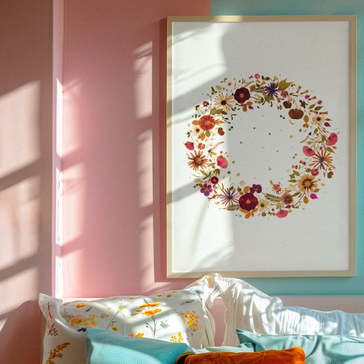 Blooming Circle | Persbloemkunst van S. Frigui Poster