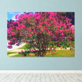 Blooming Crepe Myrtle Tree Canvas Afdruk (Insitu (Houten vloer))