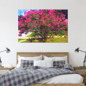 Blooming Crepe Myrtle Tree Canvas Afdruk (Insitu (Slaapkamer))