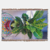 Blooming Croton op mozaïektafel met schroefdraad Deken (Voorkant)