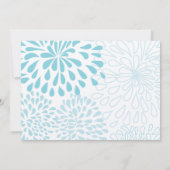 Blooming Dahlia Coral Blue Floral Wedding Invite Kaart (Achterkant)