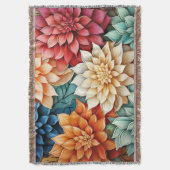Blooming Dahlia Elegance: een veelzijdige bloemen Deken (Voorkant Verticaal)