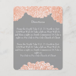 Blooming Dahlia Peach Coral Wedding Informatiekaartje