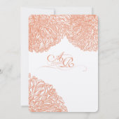 Blooming Dahlia Peach Coral Wedding Kaart (Achterkant)