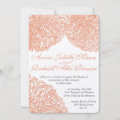 Blooming Dahlia Peach Coral Wedding Kaart (Voorkant)