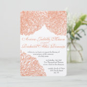 Blooming Dahlia Peach Coral Wedding Kaart (Staand voorkant)