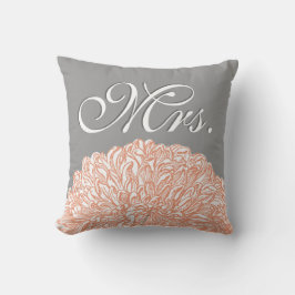 Blooming Dahlia Peach Coral Wedding Kussen