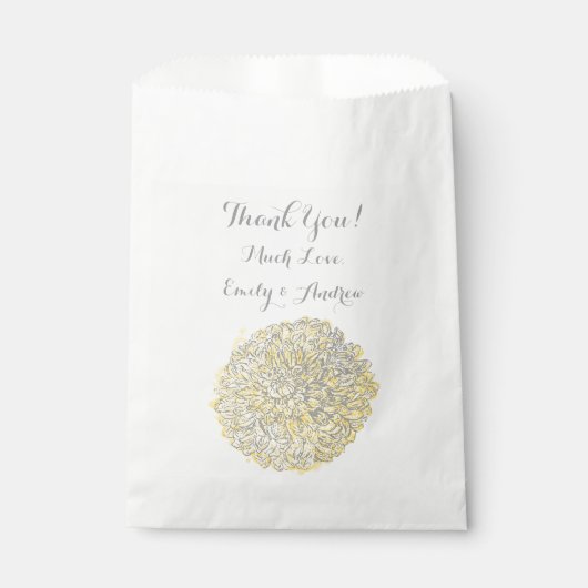 Blooming Dahlia Yellow Iris Wedding Bedankzakje (Voorkant)