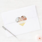 Blooming Dahlia Yellow Iris Wedding Hart Sticker (Envelop)