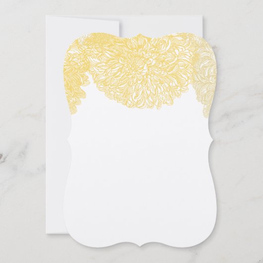 Blooming Dahlia Yellow Iris Wedding Kaart (Achterkant)