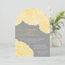 Blooming Dahlia Yellow Iris Wedding Kaart