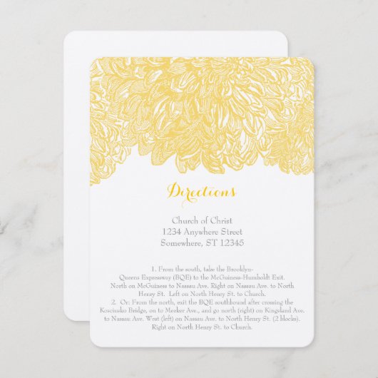 Blooming Dahlia Yellow Iris Wedding Kaart (Voorkant / Achterkant)