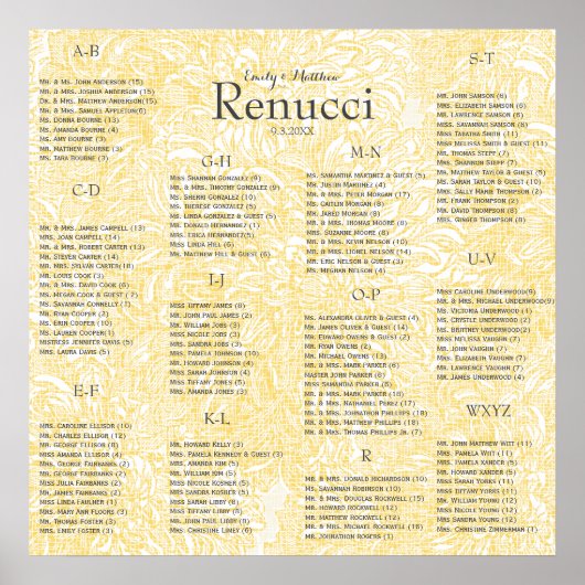 Blooming Dahlia Yellow Iris Wedding Poster (Voorkant)