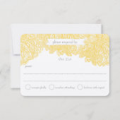 Blooming Dahlia Yellow Iris Wedding RSVP Kaartje (Voorkant)