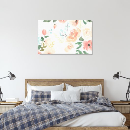Blooming Delight | Pastel Canvas Afdruk (Insitu (Slaapkamer))