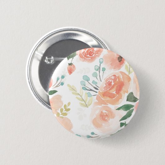 Blooming Delight | Pastel Ronde Button 5,7 Cm (Voorkant /achterkant)
