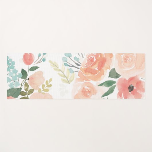 Blooming Delight | Pastel Yogamat (Voorkant (horizontaal))