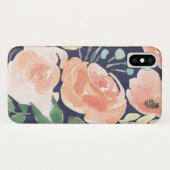 Blooming Delight | Perzik en blauwe Rozen en papav Case-Mate iPhone Case (Achterkant (horizontaal))