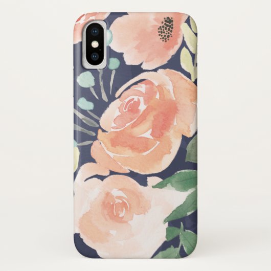Blooming Delight | Perzik en blauwe Rozen en papav Case-Mate iPhone Case (Achterkant)