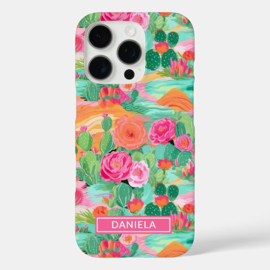 Blooming Desert Cacti Personalized Case-Mate iPhone Case (Achterkant)